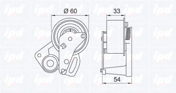IPD 10-1002 Tensioner Pulley, timing belt